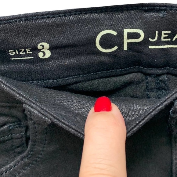 CP Jeans NWT Coated Black Stretch Mini Skirt, Size 3 - Picture 5 of 8